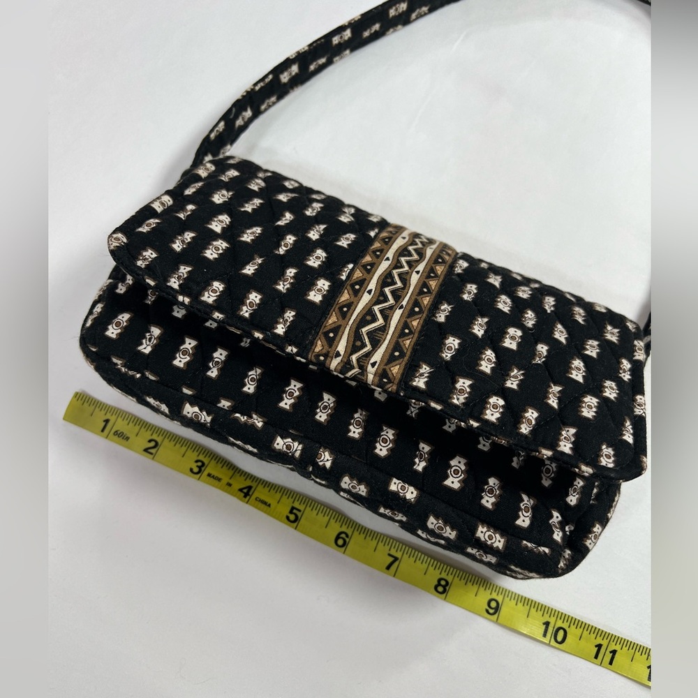Vera Bradley shoulder bag black brown 10”X5” - Picture 4 of 5